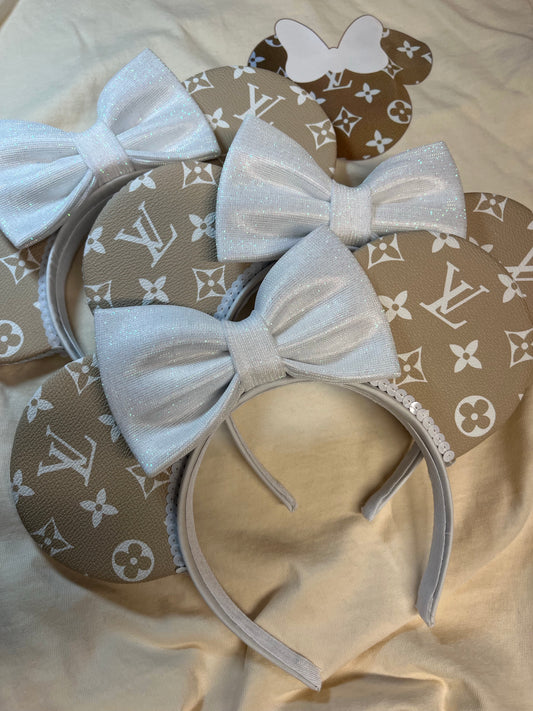 Cream Monogram Ears