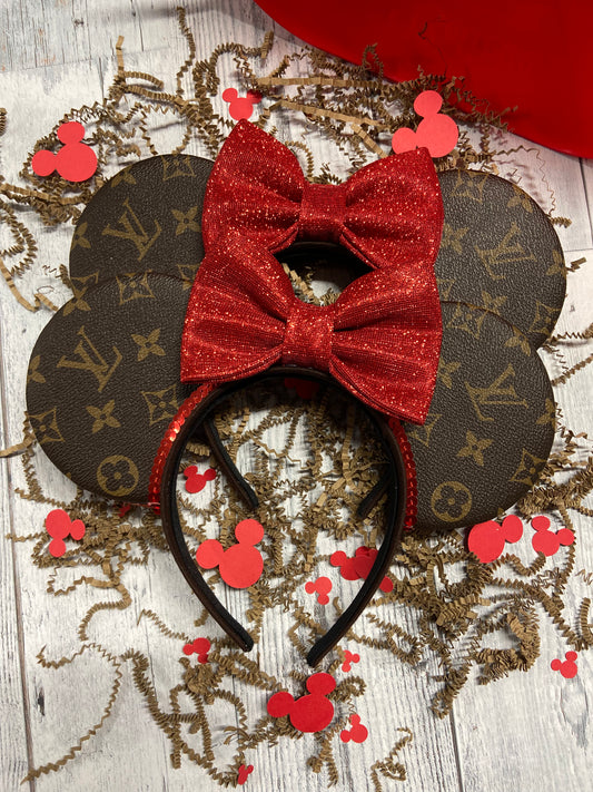 Brown Monogram With Red Bow