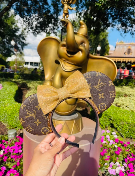 Brown Monogram With Gold Bow